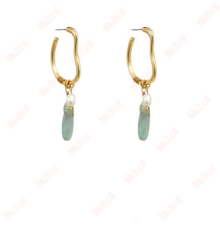 gold plated modern lady earrings